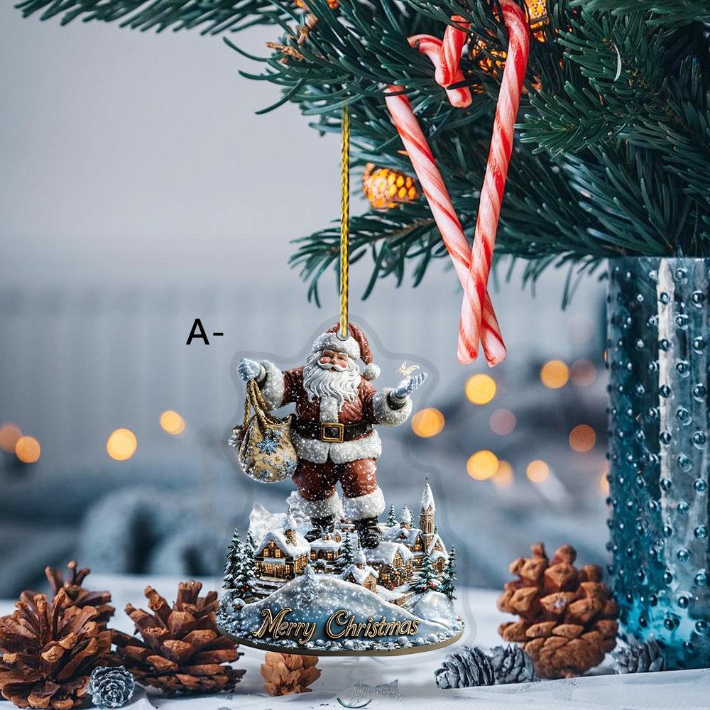 

Трансграничный акриловый мультяшный брелок в виде рождественской елки и подвеска для рюкзака 20g gold thread