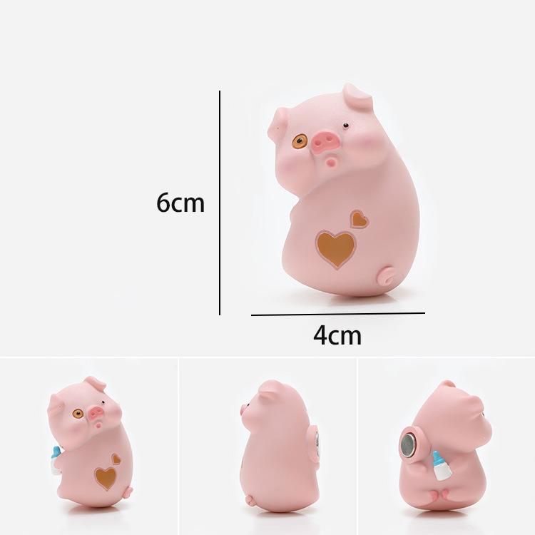 Pink Pig Holding Love Refrigerator Sticker Magnetic Magnet Po Wall 3D Resin Cultural and Creative Product Personality Gift