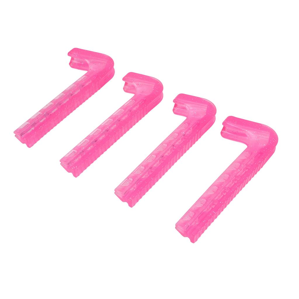 4 db Jégkorcsolya Védő Csúszásgátló Puha Műanyag Állítható Hokikorcsolya Pengevédők Otthon Rózsavörös