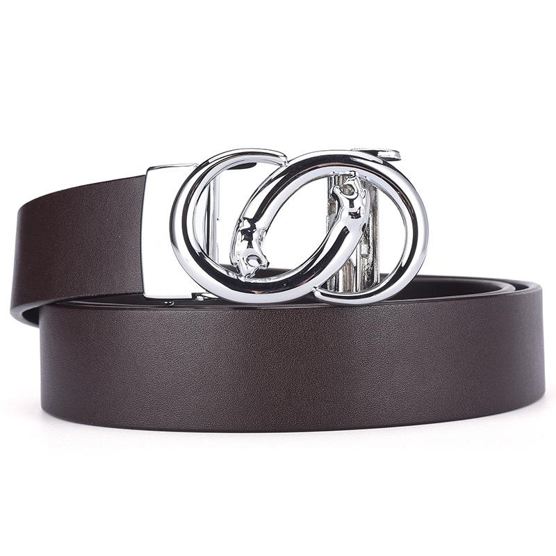 High-End First-Layer Cowhide Belt Men'S Belt Automatic Buckle Pure Cowhide Simple Casual Business Men'S Belt