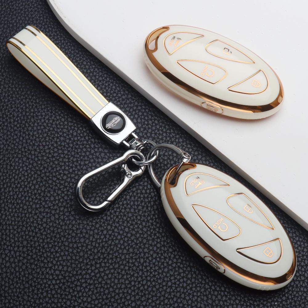 5Buttons Tpu Car Key Case Cover Keychain For Hyundai Tucson Santa Fe Mx5 Kona Ev Grandeur Gn7 Ioniq 6 Accessories