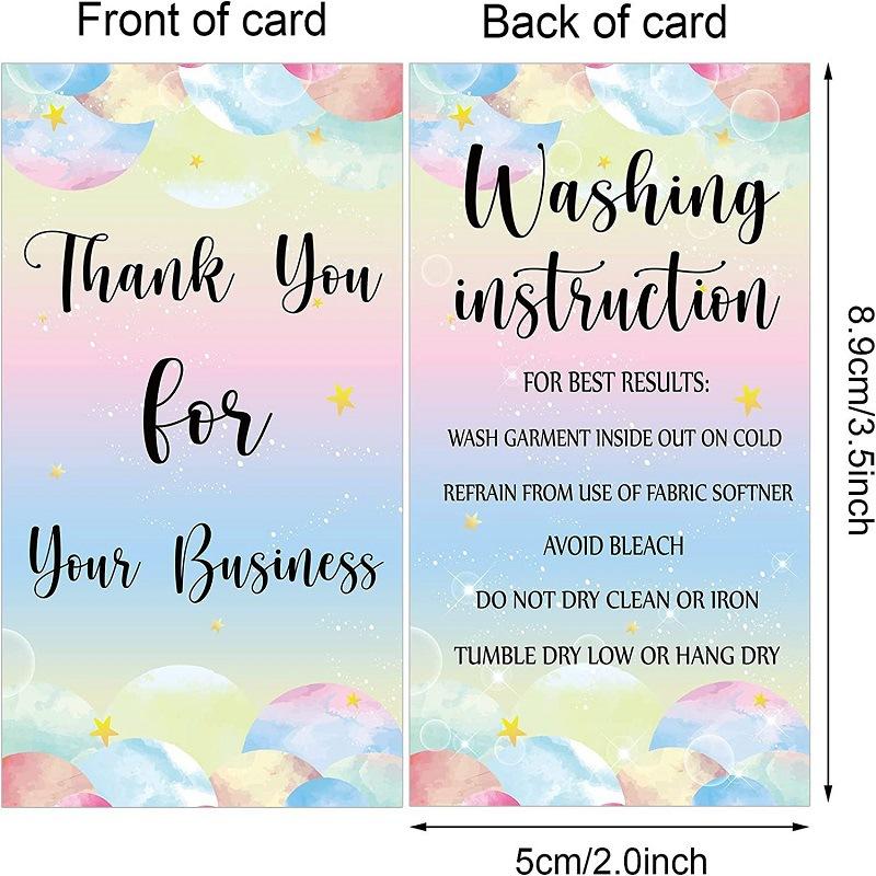 

50 Sheets/pack, 5 * 9cm, T-shirt Washing Instruction Card, Shirt Care Instruction Card, Hang Tag Label, Clothing Label, Washing Label, Warning Card 5 * 9CM разноцветный