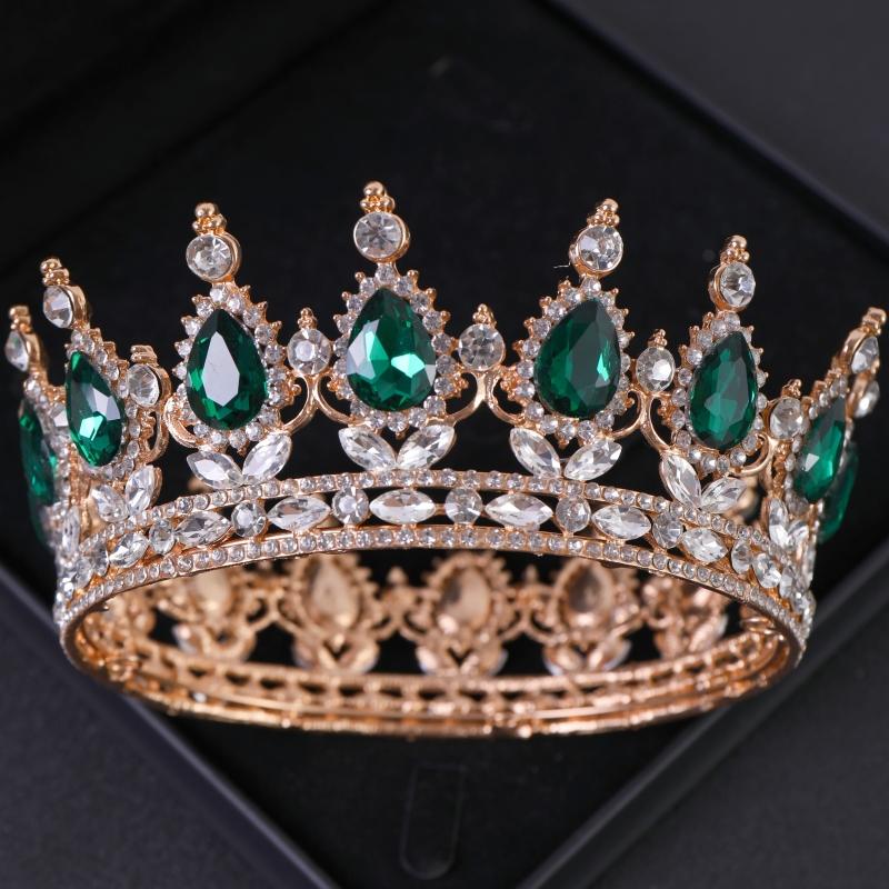 Crystal Rhinestone Round Crown Tiara Hair Jewelry Wedding Hair Accessories Bridal Hair Jewelry Queen Party Crown and Tiaras Gift