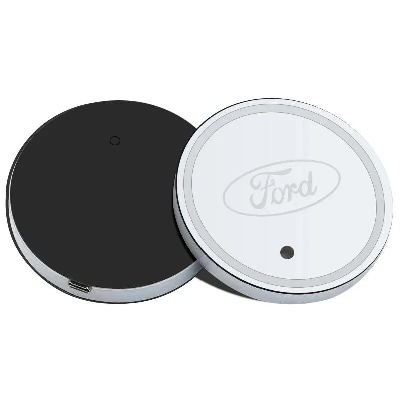 

Car Sticker 2026 For Ford 2PCS Car 7 Colors Water Coaster Color Ambient Light Car Cup Holder Luminous Coaster Mat For Ford Monde