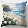 Ocean & Floral Fantasy PillowcasesLiving Room Sofa Cushion Cover, Soft and Comfortable, Bedroom Room Decoration