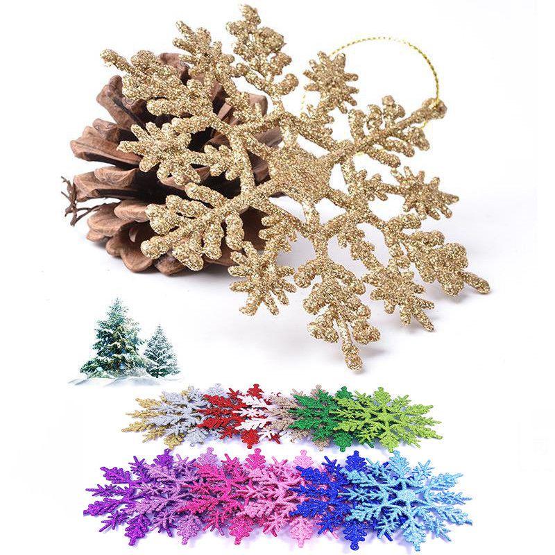 Luxurious 12pcs Glittering Christmas Tree Hanging Decoration Baubles Snowflakes 10cm