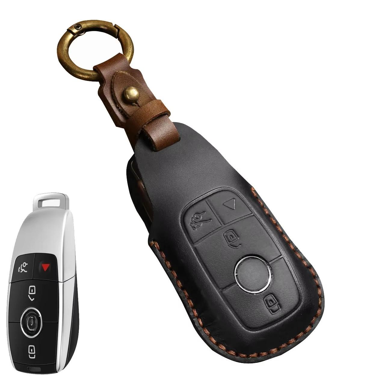 

Кожаный чехол для ключей автомобиля для Mercedes Benz ABCESG GLB GLC GLE Class GLS W177 W205 W213 W222 G63 X167 E200 E300 AMG