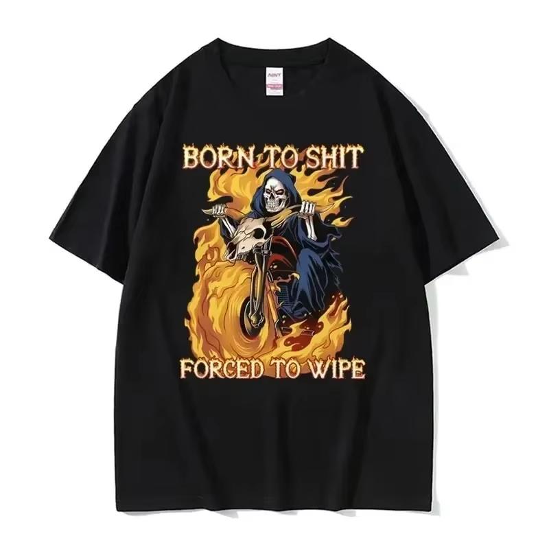 Autistic Funny Skeleton Meme Print T Shirt Men Women Fashion Gothic Retro T Shirt Short Sleeve Tshirt Clothes
