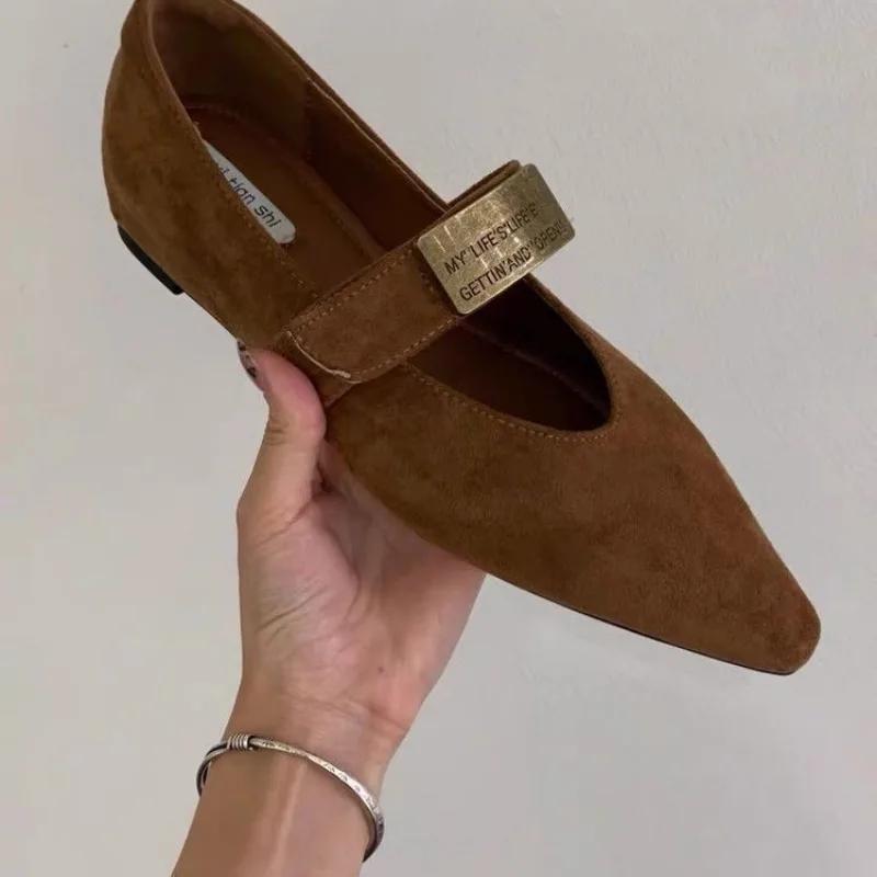 Dámské boty   Výprodej Nazouvací dámské baleríny Módní kovová dekorace Společenské baleríny Dámské Sexy špičaté baleríny na nízkém podpatku