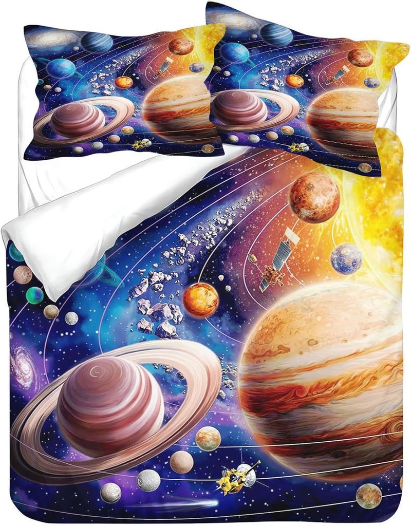 Children's Boys Planets Stars Space Duvet Cover Universe Children's Bedding Set Galaxy Series Universe Star Clear Quilt Cover