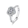 S925 Sterling Silver Moissanite Heart Engagement Ring, 1.2CT D Color