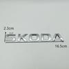 AWLV7 1pcs 3D ABS high quality silver/black for SKODA car Letter Emblem Rear tail trunk Decals badge sticker Decal styling For Skoda