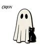 Halloween Home Decorations Ghost Cat Wooden Hanging Hook for Keys Hats, Decorative Cute Pumpkin Wall Hooks Hanger, Living Room Bedroom Entryway
