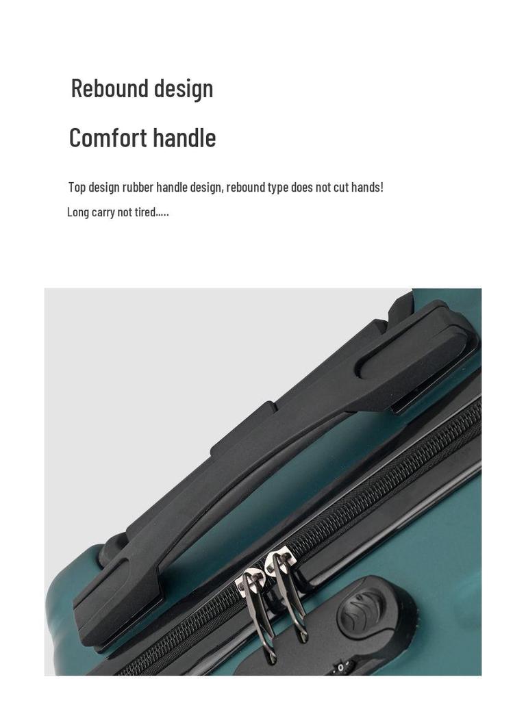 12" Compact Trolley Suitcase – Spring/West Air Travel Combo with Password Lock, Leather Exterior