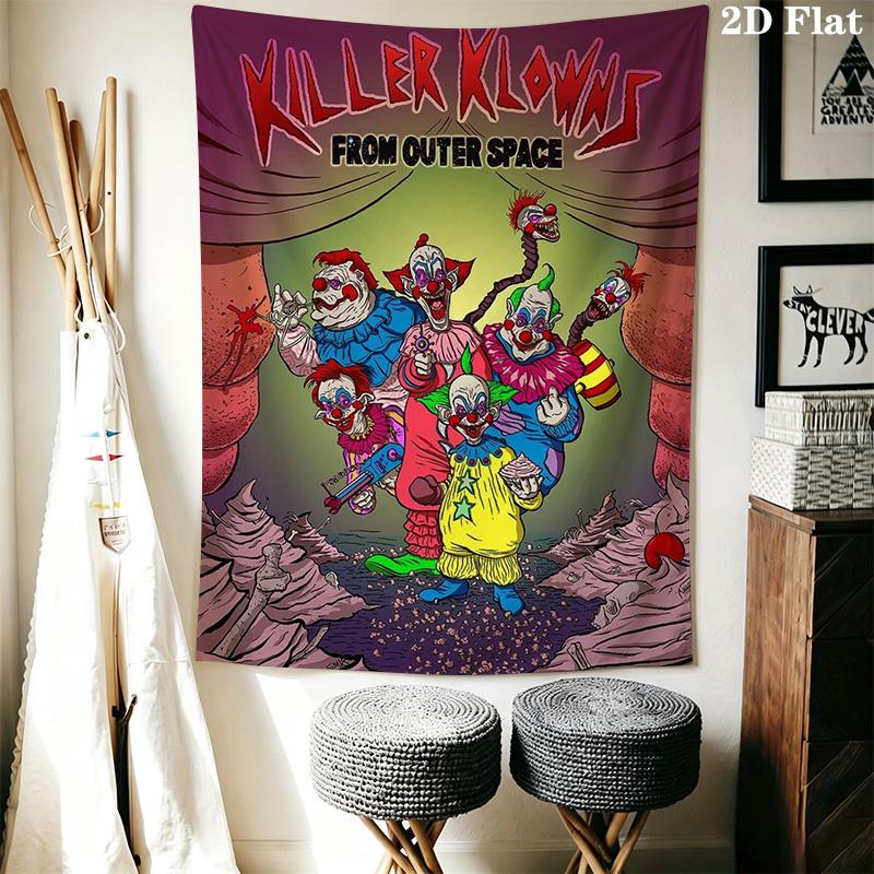 Retro Killer Clown Pattern Home Decor Tapestry, Wall Hanging, Decorative RV Wall Cloth.SGT0917295