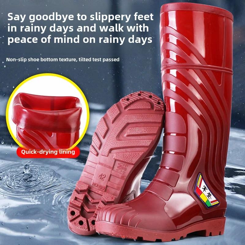 

Waterproof Quick-Drying Fashionable Men s And Women s Rain Boots High-Top Kitchen Shoes Non-Slip EVA Sole Plastic Upper 44