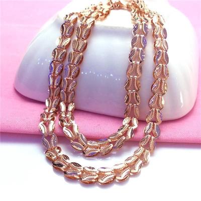 Colier Exquis Auriu-Violet cu Spic de Grâu Gros Aurit Versiune Coreeană Simplă Temperament Fashion Personalitate Lanț Placat cu Aur Roz High-End