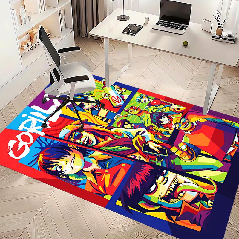 G-Gorillaz band Print Area Rug - Soft, Washable Non-Slip Indoor Mat for Office Chairs, Living Room, Home Office Decorative Rug