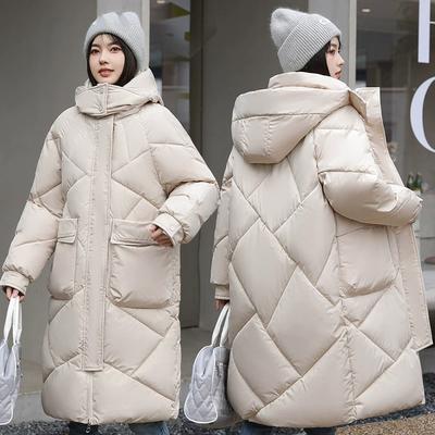 Plus Size Winter Women Parka Hooded Jackets Thicken Warm Cotton-padded Puffer Coats Casual Long Parkas Clothes Loose Outerwear