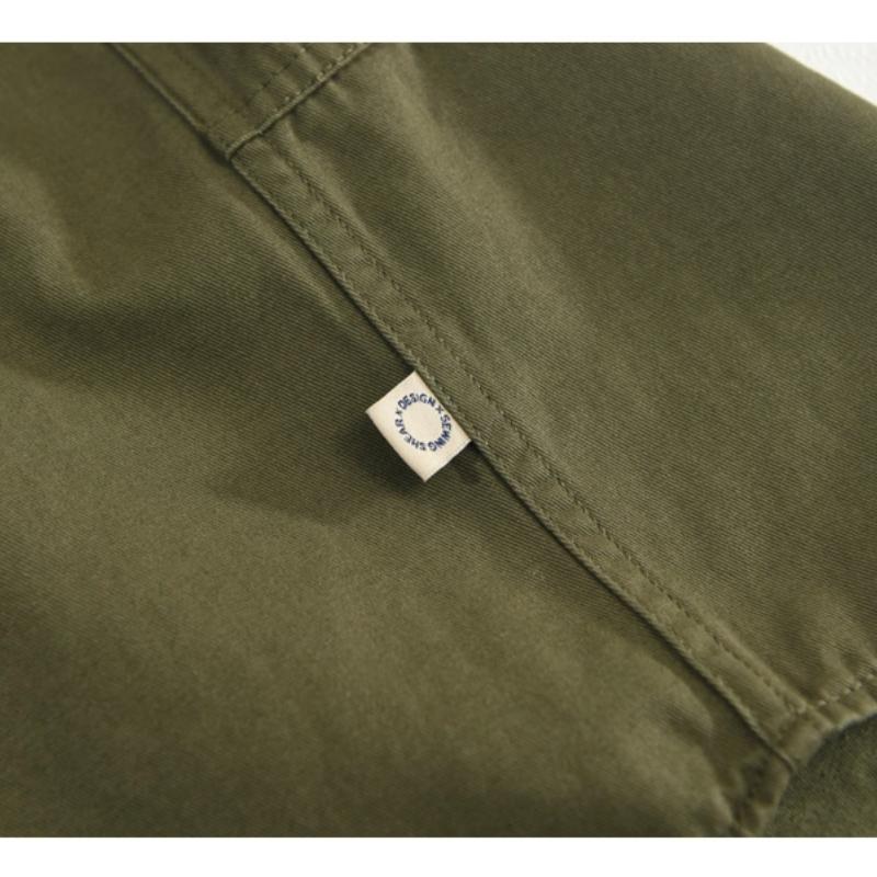 Summer Men Shirts Japanese Style Cargo Short Sleeve Shirt Male Pure Cotton Double Pockets Casual Shirt Youth Streetwear Loose Top