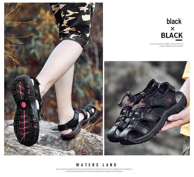2019 Summer Men's Leather Trekking Sandals - Outdoor Stream-Crossing Cowhide Beach Shoes