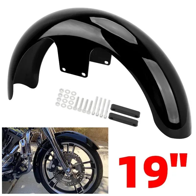 

Motorcycle 19 Wheel Wrap Front Fender Gloss Black Mudguards Accessories For Harley Touring Road King Electra Glide Street Ultra