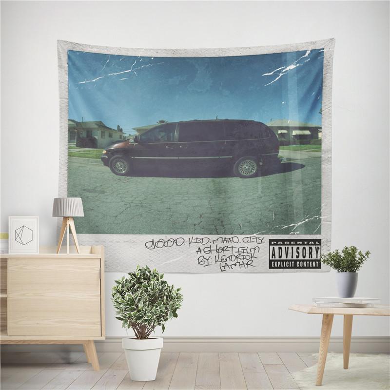 Aertemisi Dobry Dzieciak MAAD City Kendrick Lamar Gobelin Ścienny Sztuka do Sypialni Salonu Dekoracja Pokój Studenta Impreza