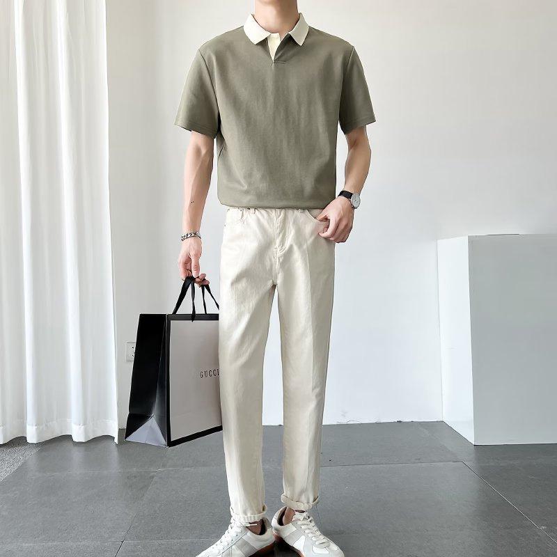 Summer New POLO Men's short-sleeved shirt, trendy brand, casual and loose-fitting T Japanese-style short-sleeve men's shirt T Shirt