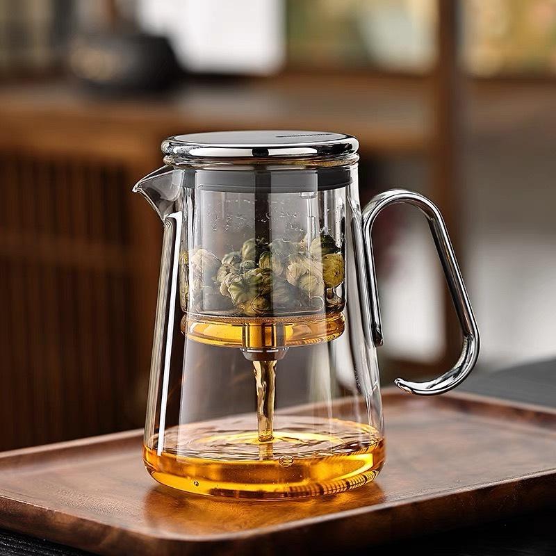 

Термоизолированная магнитная подъемная чашка для чая 700 мл, разделение воды, внутреннее стекло, чайник для заваривания чая с ситечком, индивидуальные чайники