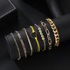 New fashionable and simple gold love beads thickness chain combination 7-piece set bracelet bracelet jewelry