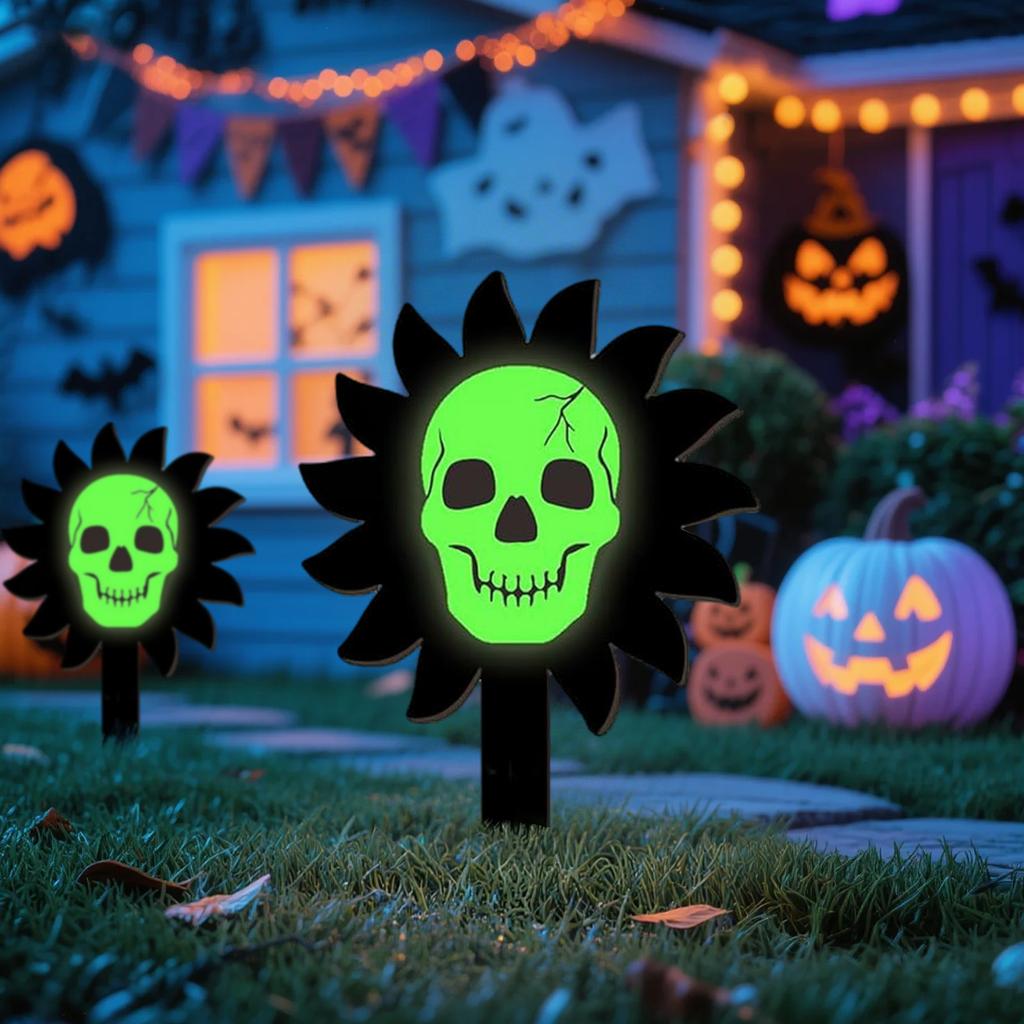 Halloween Garden Stakes, Glowing Yard Decorations, Wooden Holiday Decorations, Great For Party Backyards, Paths, Porches, Patios, Indoor Displays