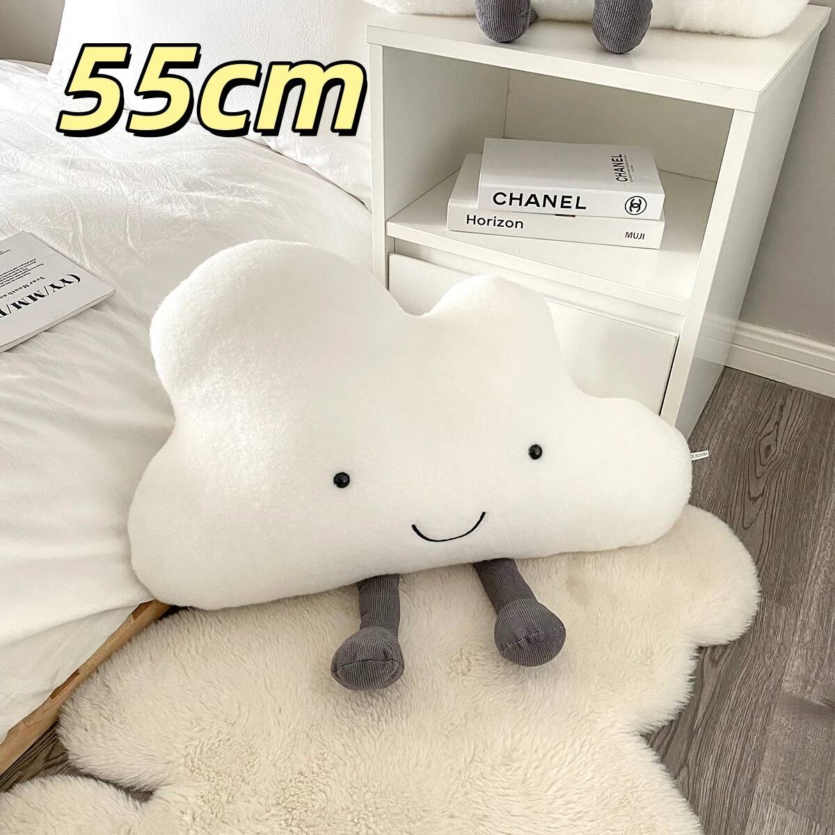 Kawaii Witte Wolk Pluche Kussen Zeer Zacht Schattig Wolk Knuffelkussen Cartoon Knuffelbare Pluche Beesten Bank Bed Huisdecoratie Verjaardagscadeau As Picture gray