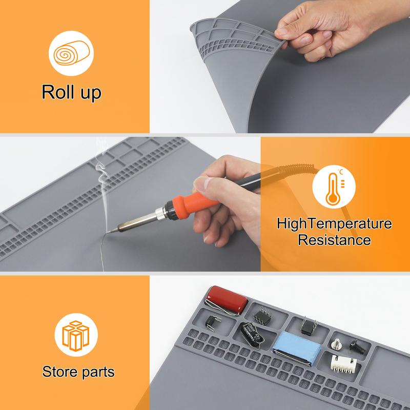 Toolour Magnetic Helping Hands Soldering Station with Heavy-Duty Steel Base/Welding Silicone Pad/5X Magnifying Lamp/4PCB Holder