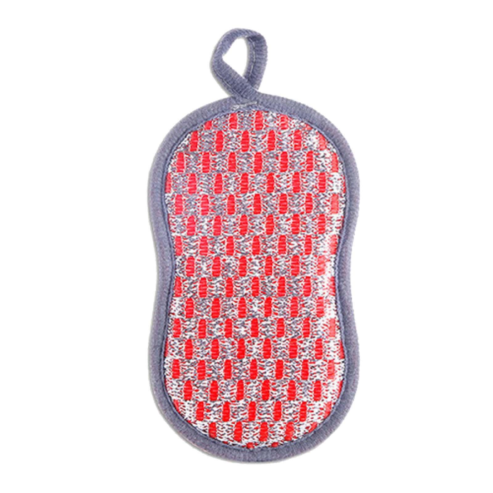 

5pcs Wiping Sponge Artifact Cleaning Cloth Kitchen Wiping Pot Pad Household Tools Highly Absorbent Cleaning Sponges One Size красный