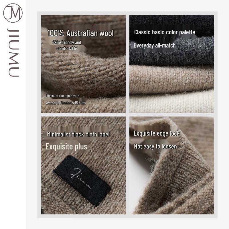JIUMU Men's Knitted Sheep Wool Neck Warmer