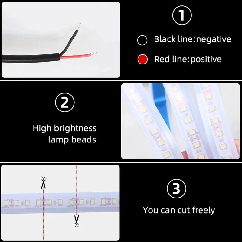 150cm LED Daytime Running Light Scan Starting Car Hood Decorative Lights DRL Auto Engine Hood Guide Decorative Ambient Lamp 12V Dome Lights 6