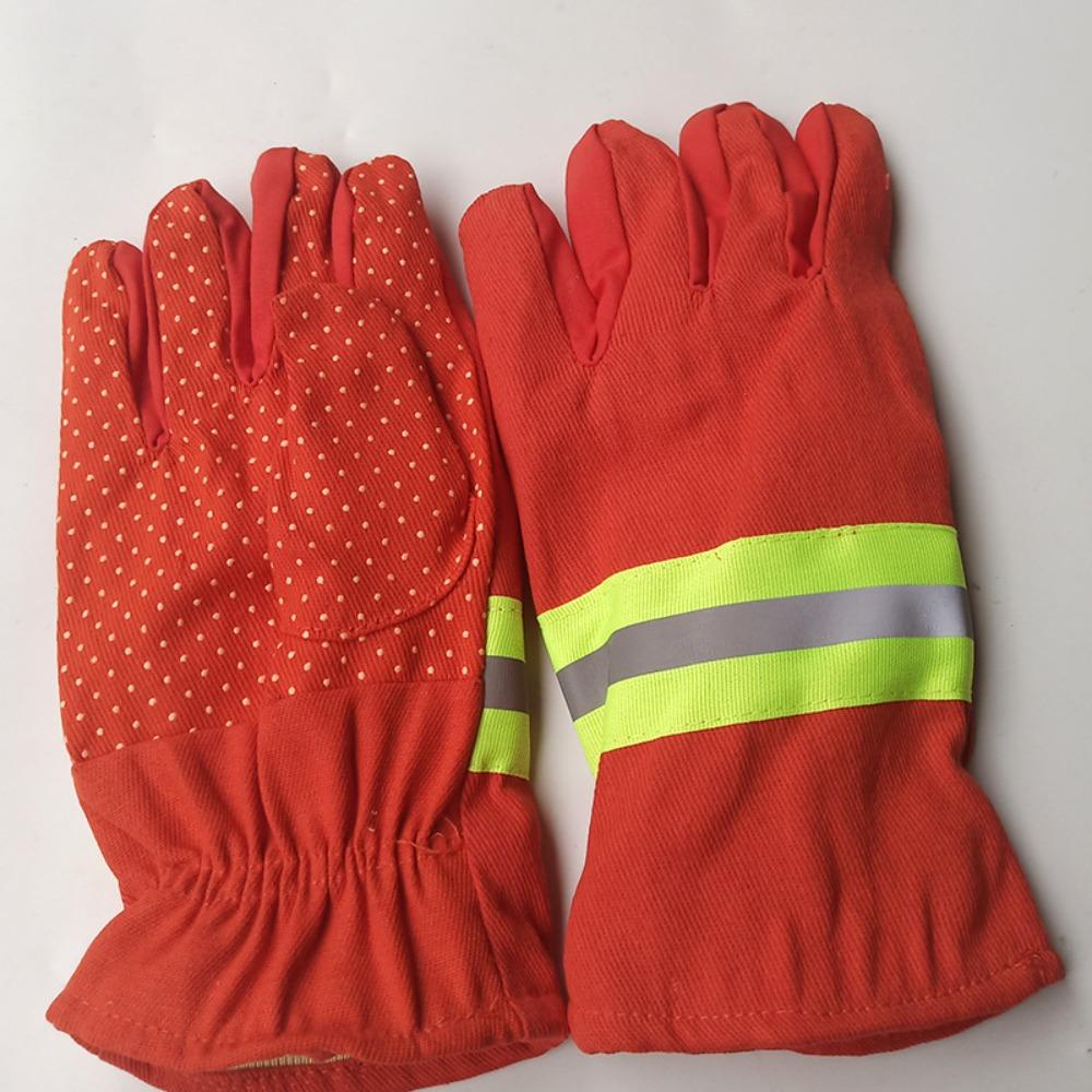 Heat Resistant Firefighter Training Gloves Thicken Fire Resistant Gloves  Emergency Rescue