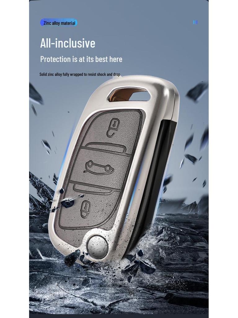 Zinc Alloy Key Cover for Dongfeng Peugeot: Fits 308, 301, 408X, 308S, 3008, 2008, 508 Models