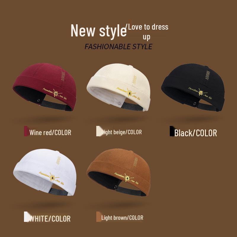 Unisex Trendy Hip Hop Embroidered Tang Hat - Versatile Spring Brimless Style