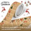 Christmas Theme Paper Gift Label Stickers Roll Self-adhesive Tags Write-on Holiday Stickers Wrapping Sealing Decals 210pcs/roll