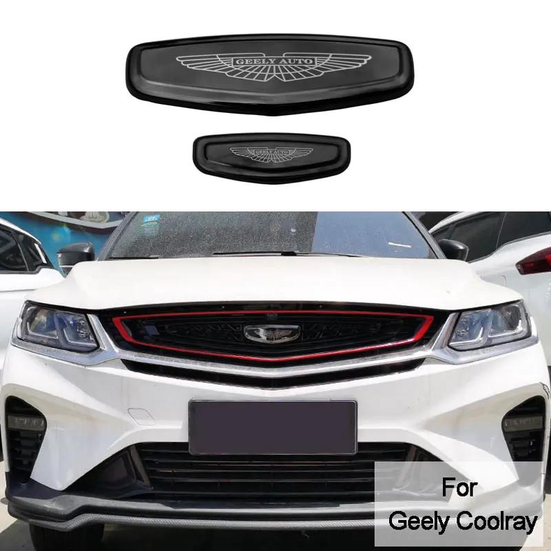 For Geely Coolray Geely Tugella Atlas Pro Azkarra 2015-2022 Black Badge Logo Emblem Decal Racing Grill Hood Sticker Styling