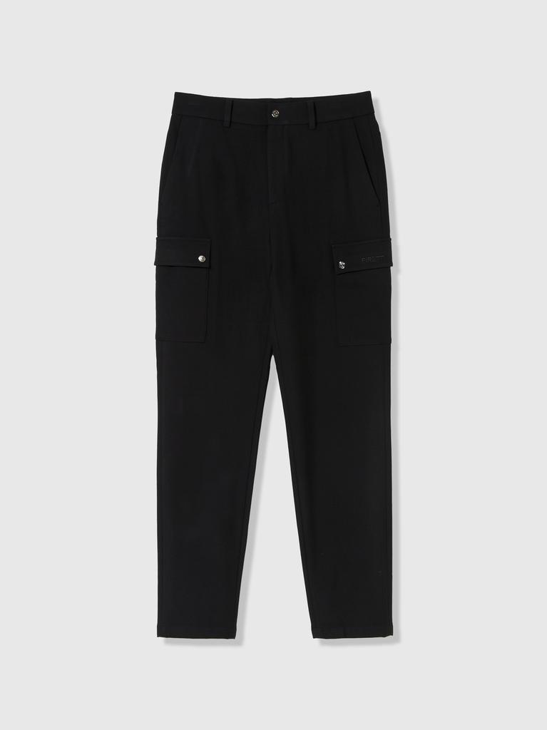 PIRETTI Savona Wool-Like Tapered Fit Pants M_Black