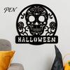 Outdoor Hanging Decorations Skull Metal Door Sign, Gothic Spooky Skeleton Head Wall Vintage Style Art for Man Cave, Bar, Bedroom, Garage, Office, Home
