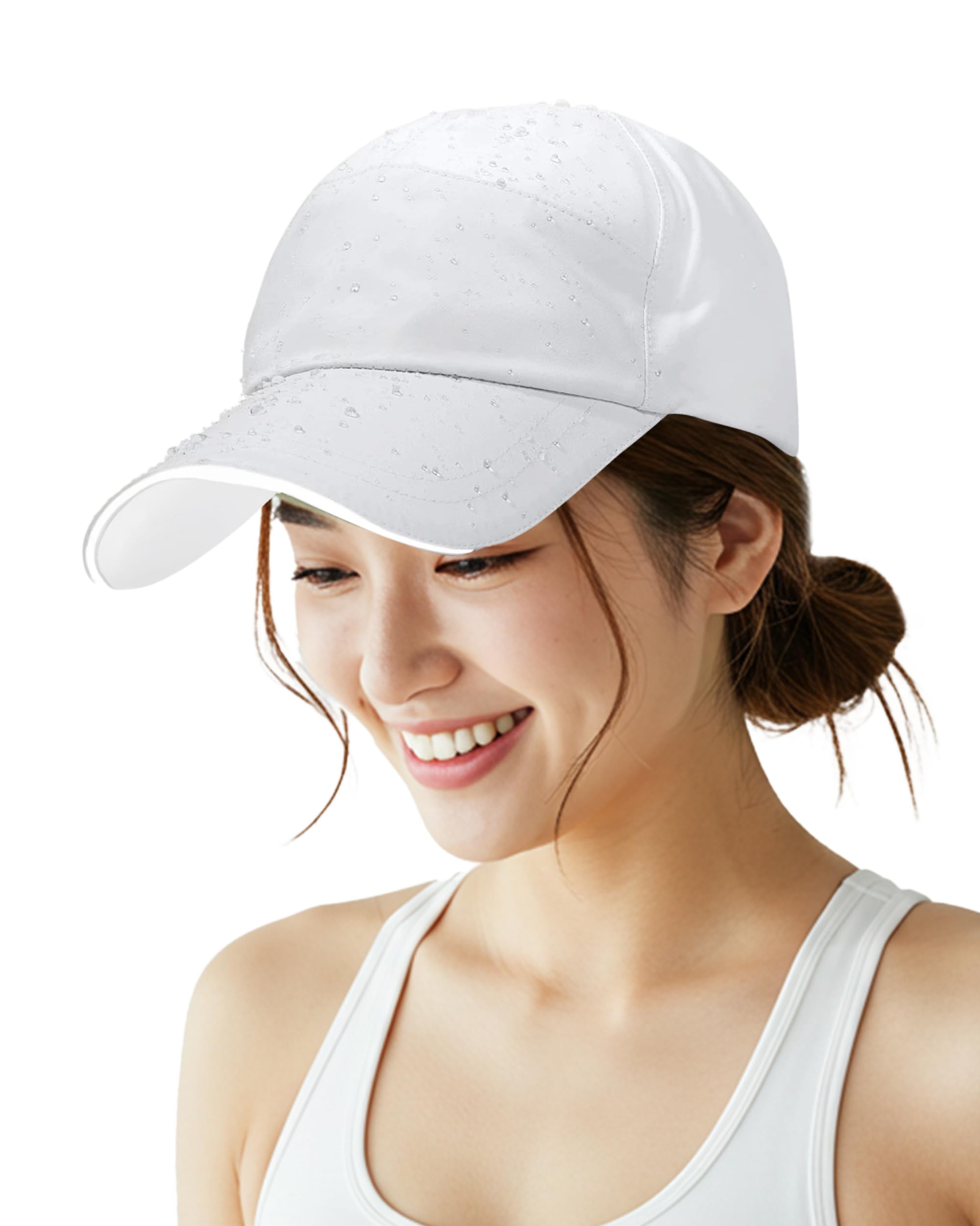 

TeamOneDay Rain Cap Perfect for Gifts [Waterproof/UV Protection] Hat, Unisex, Deep, Sports, Running, Fishing, Climbing, Outdoors, (White) білий