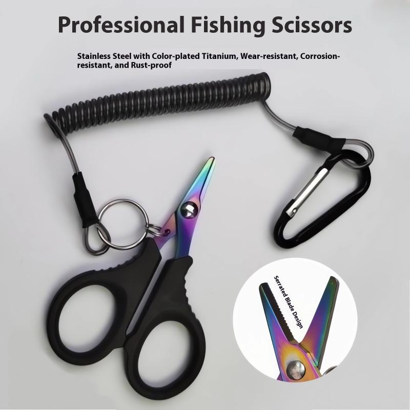 1Pc Titanium Coating Stainless Steel Fishing Scissor Plier Cut Pe Braid Line Cutter Plies Carp Fishing Accessories Tools