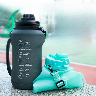 Hervidor de agua de gran capacidad, taza enrollable de paja de silicona plegable de 2L, resistente a caídas, taza para deportes de acampada al aire libre y alta temperatura
