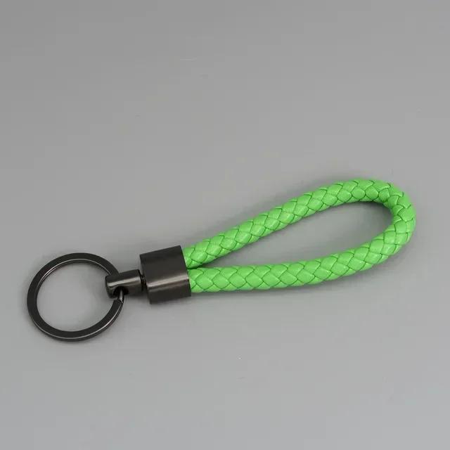 Trend Black Pink Color Braided Rope Car Keychain Fresh Ice Cream Color Key Pendant Sheep Pattern High Ring Leather Rope Amagi