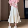 Women's Autumn/Winter 2025 High Waist Knitted Pleated Midi Skirt - Petite A-line Slimming Design