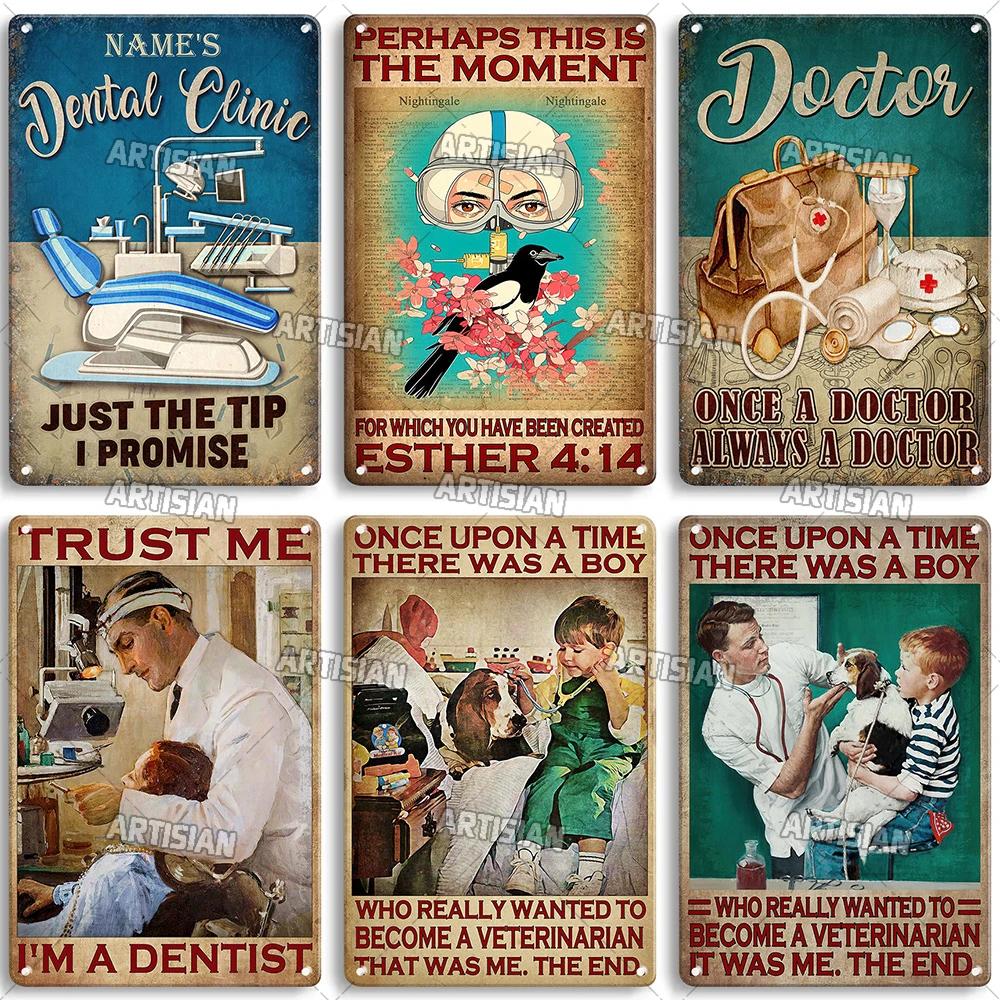 ARTISIAN Weathered Doctor Metal Poster Vintage Metal Tin Sign Man Cave Garage Wall Decorative Home Metal Plaque Art Metal Sign