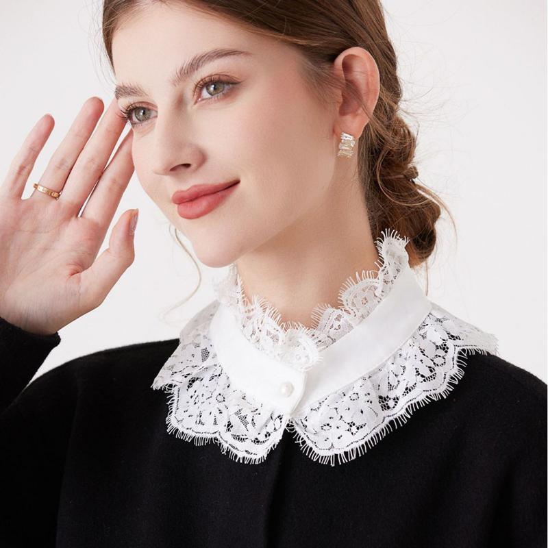 Tulle Ruffled Neck Mesh Collar Layered Ruff Collar Scarf For Costume Party Decor Adults Neckwear Cosplay Props